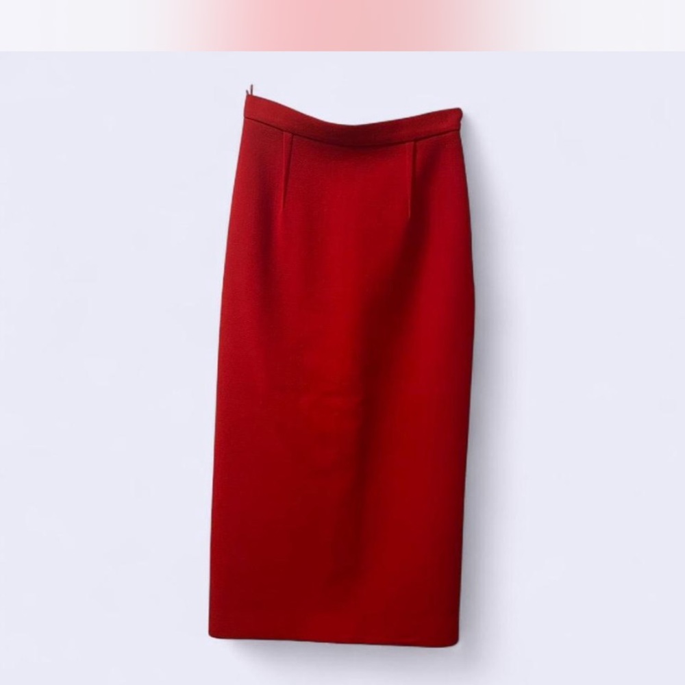 Roland Mouret Red Midi Pencil Skirt